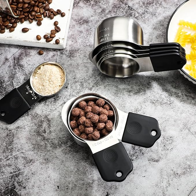 Magnetic Measuring Cups SetStainless Steel Stackable Nesting Measuring Cup | for Measuring Dry and Liquid Ingredients Set of 8 - Image 6