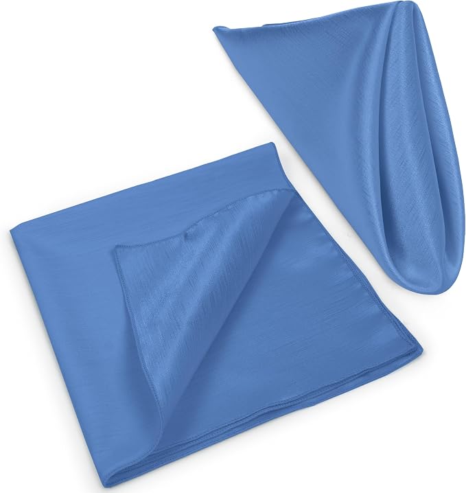 17x17-Inch Shantung Cloth Napkins, Periwinkle, Set of 12 | Bulk Case of 1 Dozen, Satin, Square, 100% Polyester Fabric, Reversible, Faux Dupioni Silk Reverse Side, Machine Washable - Image 8