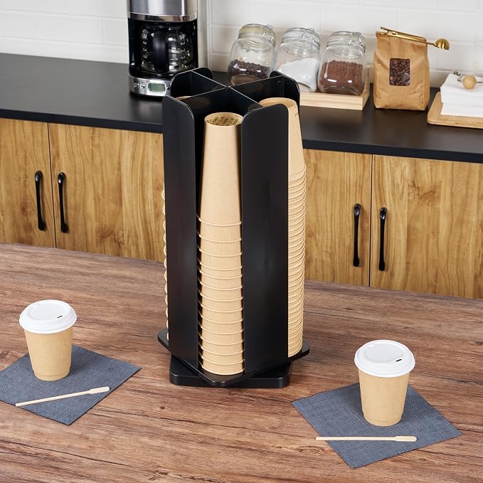 Restaurantware Restpresso Coffee Bar Organizer, 1 Count Durable 4 Compartments, Compact Size, Black Plastic Tabletop Coffee Supplies Organizer For Homes, Office Spaces, Breakrooms, and Lounges - Image 6