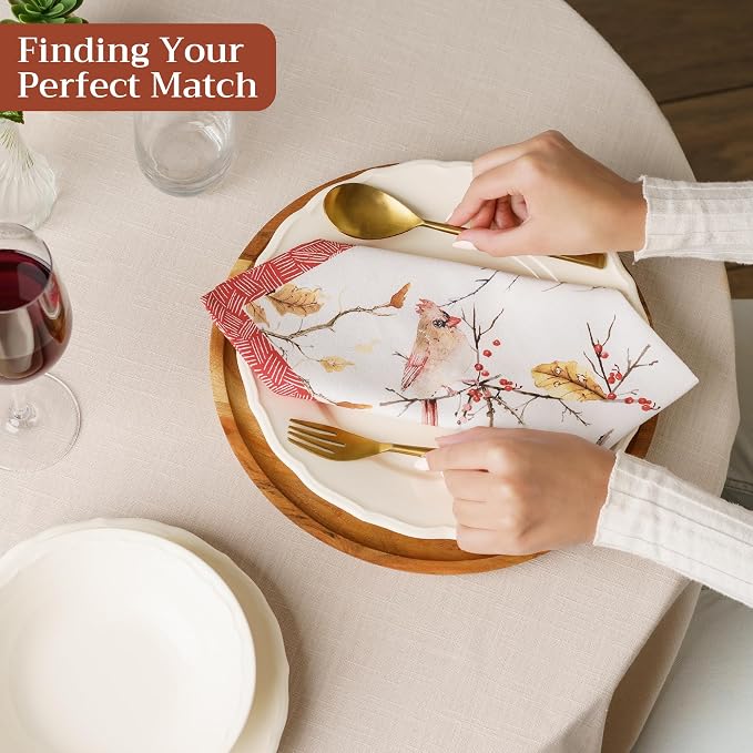 Maison d' Hermine Cloth Napkins Set of 4 Reusable 100% Cotton (18" x 18") | Everyday Square Napkins Cloth Washable Dinner Party Wedding Restaurant Hotel Kitchen Spring Summer - Pinson - Image 4