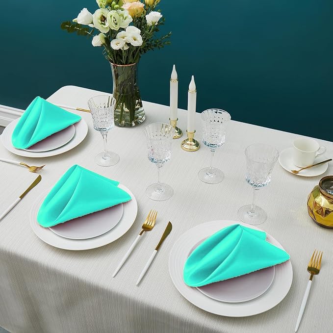 MDS® Pack of 150 Satin Napkins 12 x 12 Inch, Soft Silky Reusable Cloth Dinner Table Napkins for Wedding Décor, Reception, Birthday, Parties, Banquets, Catering, Restaurants & Hotel - Mint - Image 2