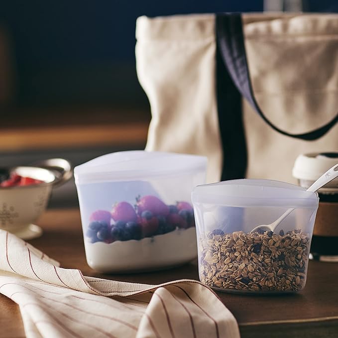 Stasher Premium Reusable Silicone Food Storage Bags, 2-Pack, Clear | Food-Safe Silicone, Eco-Friendly, Reusable Freezer Bags, Microwave, Dishwasher, Oven, Snack Bags, Lunch Containers, Meal Prep - Image 2