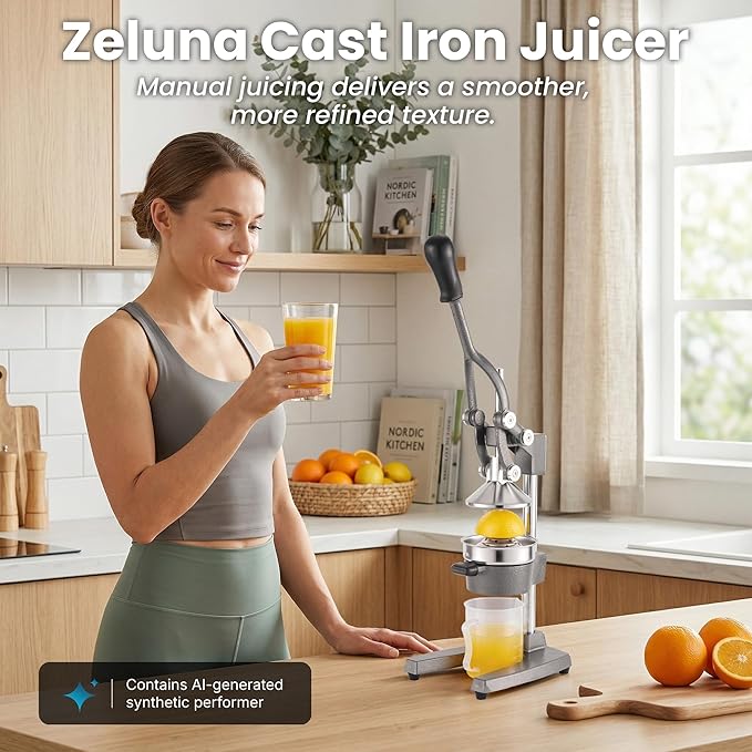 Cast Iron Manual Hand Press Juicer for Citrus & Pomegranate,Grey | Stainless Steel Heavy Duty Squeezer,Easy to Clean,Effortless Lever-Press Design,For Home Cooks,Health Enthusiasts,Bartenders - Image 4
