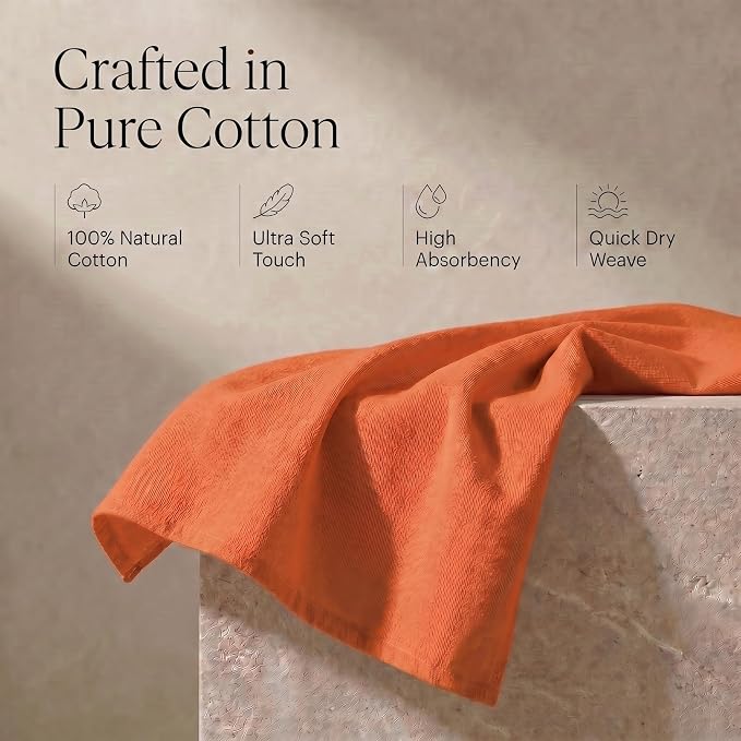 Urban Villa Kitchen Towels Cotton Dish Towels 20”x30” (Set of 6) Orange - Image 4