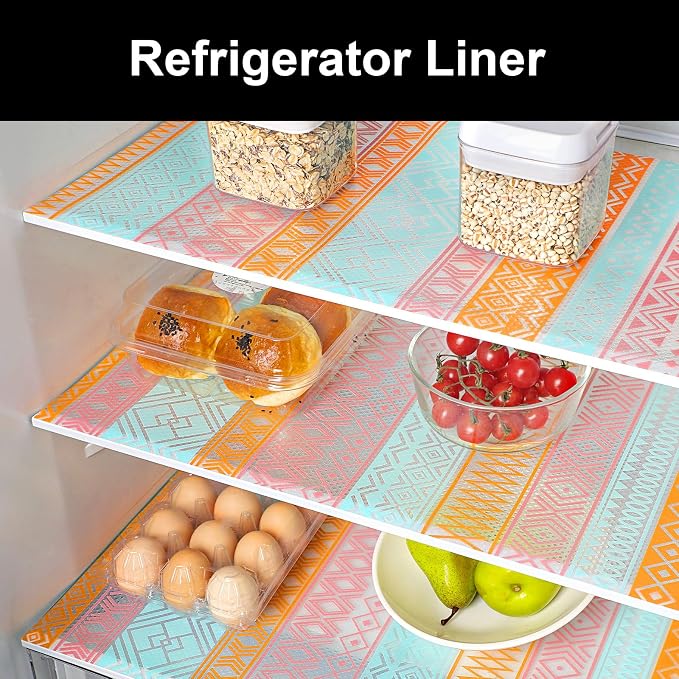 Cooyes Shelf Liners for Kitchen Cabinets Waterproof & Oil-Proof Kitchen Cupboard Mats Non-Slip Drawer Mats EVA Material Non Adhesive Fridge Liner for Shelves（11.8" W x 236" L） - Image 6