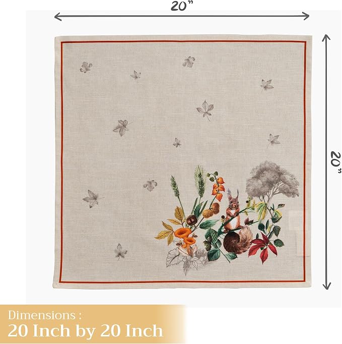 Maison d' Hermine Cloth Napkins Set of 4 Reusable 100% Cotton (20" x 20") | Everyday Square Napkins Cloth Washable Dinner Wedding Restaurant Hotel Kitchen Thanksgiving Christmas - Recolte - Image 4
