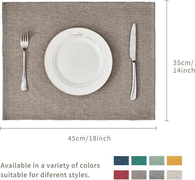 BALCONY & FALCON Rectangle Table Cloth Waterproof Taupe Grey 13.8"x 17.7" 6pcs - Image 5