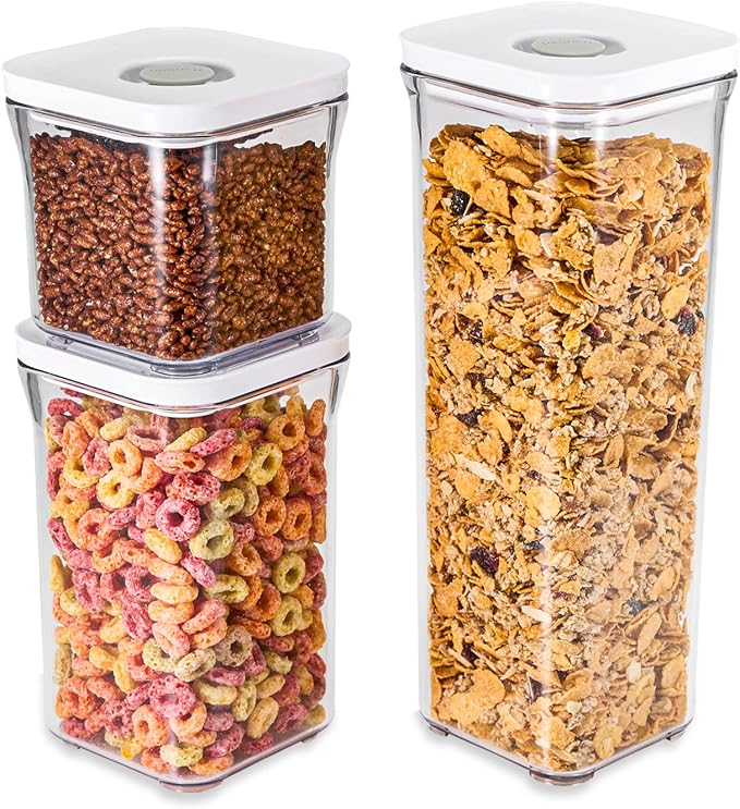 VAKUEN Premium Airtight Food Storage Containers, Square-S 3PC-SET, Smart One-Click Seal Lid, No Hinges, 100% Leak Proof, BPA-FREE, Dishwasher, Freezer & Microwave Safe - Image 9