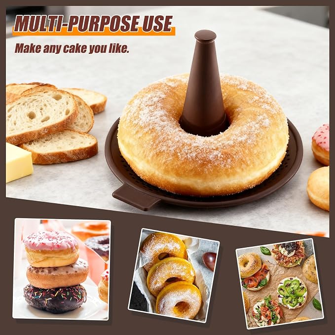 Donut Pan For Baking, Brown Bagel Molds, Pastry Molds For Baking Bagel, Doughnut, Cakes - Send Goods From Local Warehouse (18 PC) - Image 8