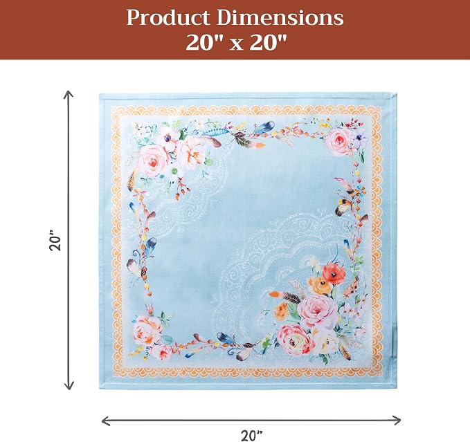 Maison d' Hermine Cloth Napkins Set of 4 Reusable 100% Cotton (20" x 20") | Everyday Square Napkins Cloth Washable Dinner Party Wedding Restaurant Hotel Kitchen Spring Summer - Ibiza - Blue - Image 7