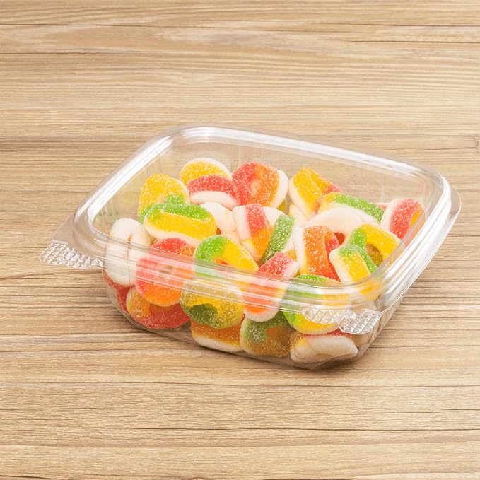 Karat PET Hinged Deli Containers with Lids - Perfect for Pasta Salads, Fruit, Deli Sides, and Home Meal Prep - Clear Plastic Food Containers, Take Out Containers (12oz) - Image 2