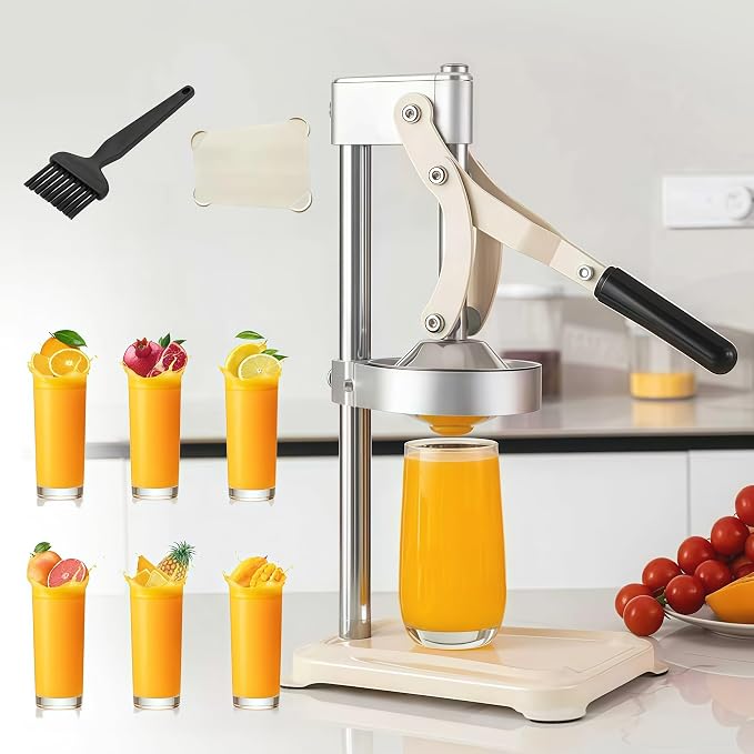Lemon Squeezer Hand Press Juicer, Heavy Duty Manual Citrus Juicer | Heavy duty lever design extracts more juice with less effort, perfect for lemons, limes and oranges. by Unknown