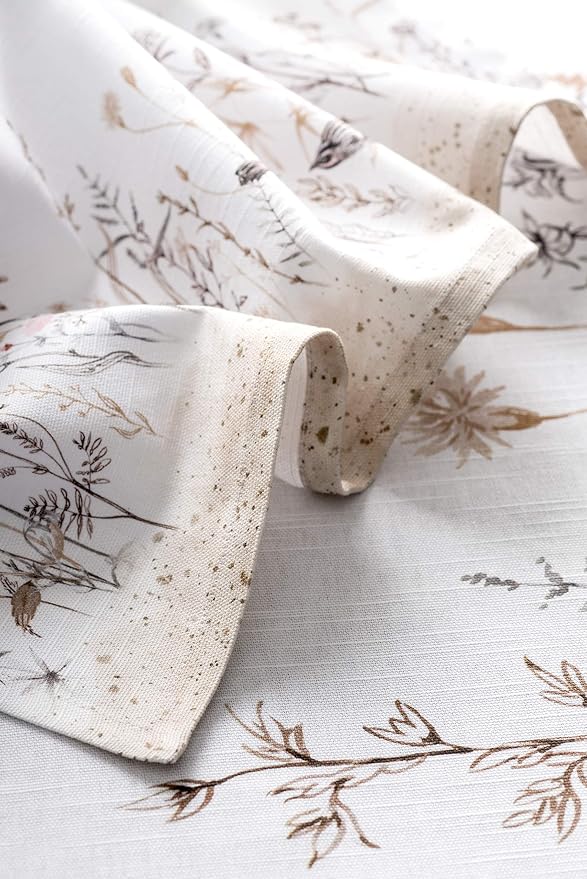 Maison d' Hermine Cloth Napkins Set of 4 Reusable 100% Cotton (20" x 20") | Everyday Square Napkins Cloth Washable Dinner Party Wedding Restaurant Hotel Kitchen Spring Summer - Meadow Florals - Brown - Image 7