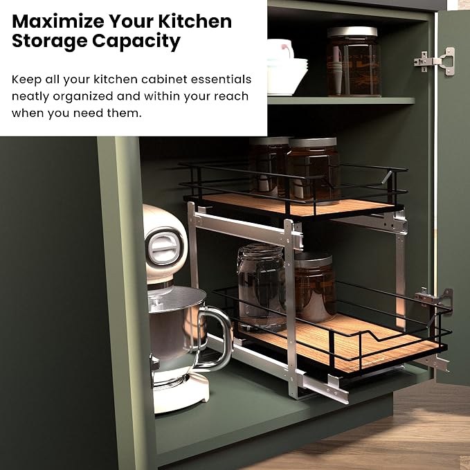 Home Zone Living Pull Out Kitchen Cabinet Organizer - Image 5