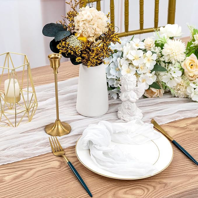fani 100 Pack Gauze Cheesecloth Napkins, 20 x 20 in, White | Wrinkled Table Napkins, Soft Cotton, Rustic Decorative, Weddings, Party, Dinner Table, Everyday Use - Image 5
