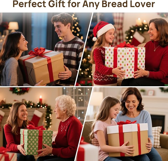 Sourdough Starter Kit 5 Banneton Round & Oval, Consciot Cotton Rope Bread Proofing Basket Set, Sourdough Bread Baking Supplies, Bread Baskets With Liners & Covers, Gift for Bakers Women Kids Family - Image 8