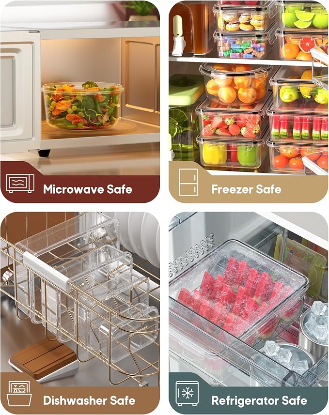 70 PCS Food Storage Containers with Lids Airtight, (35 Lids & 35 Containers) Leak proof Containers Set for Kitchen, Meal Prep, BPA-Free, PVC-Free Plastic, Microwave/Dishwasher Safe, Extra Labels & Pen - Image 6