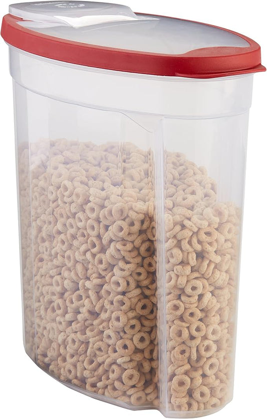 Rubbermaid Flex and Seal Cereal Keeper, 1.5 Gallon, BPA-Free, Clear with Red Lid, Airtight by Unknown