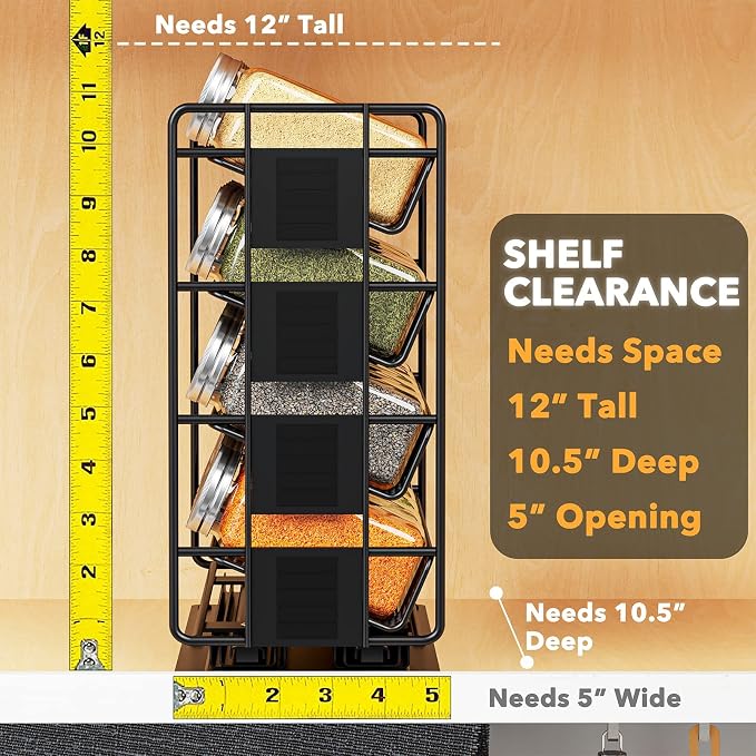 SpaceAid Pull Out Spice Rack Organizer with 20 Jars, Heavy Duty Slide Out Seasoning Organizer for Kitchen Cabinets, with 801 Labels and Chalk Marker, Left Facing - Image 3