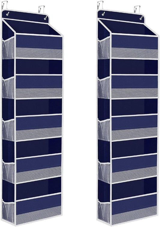 2 Pcs Over The Door Organizer Large Capacity Hanging Storage Room Organizer | 40 lb Capacity, Ultra-Sturdy, Foldable, Mesh Design with Clear Window, Space-Saving Organizer for Pantry, Nursery & Closet by SpaceHacks