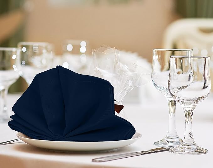 Utopia Kitchen Cotton Blend Navy Blue Cloth Napkins [12 Pack, 18x18 Inch] | Absorbent Washable and Reusable for Dinner, Restaurant, Lunch, Wedding and Hotel - Image 7