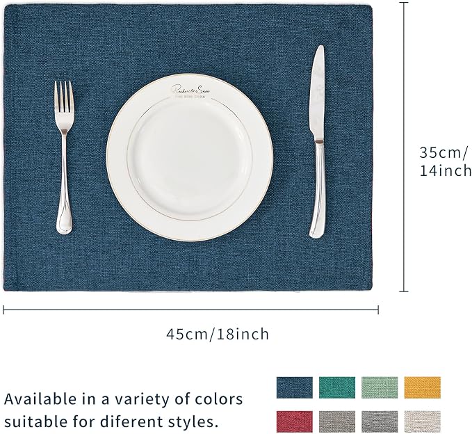 BALCONY & FALCON Rectangle Table Cloth Waterproof Navy Blue 13.8"x 17.7" 4pcs - Image 5