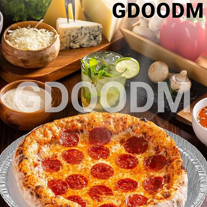 50 Pack 12 Inch Disposable Pizza Pans, Aluminum Pizza Pans, Round Pizza Pan Foil Focaccia Pan, Chocolate Cookies Cake Tin, Serving Platter Tray, Freezer & Oven Safe - Image 5