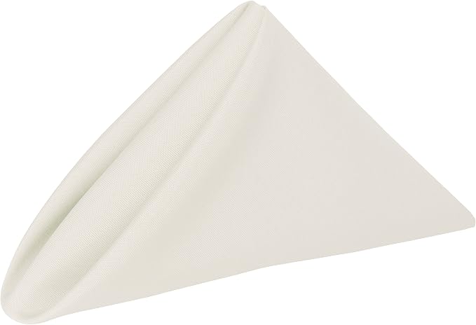 17x17-Inch Square Polyester Cloth Napkins, Ivory Set of 60 | Bulk Case of 5 Dozen, Dinner Napkins, Serged Edges, Machine Washable, Wrinkle-Resistant, Flame-Resistant by UltimateTextile