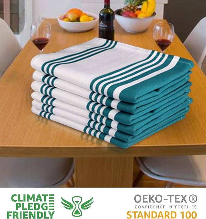Urban Villa Kitchen Towels Cotton Dish Towels 20”x30” (Set of 6) Teal - Image 2