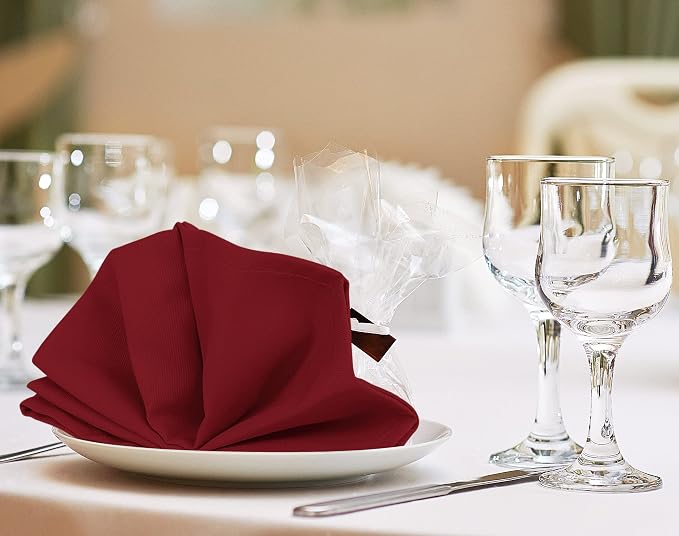 Utopia Kitchen Cotton Blend Red Cloth Napkins [12 Pack, 18x18 Inch] | Absorbent Washable and Reusable for Dinner, Restaurant, Lunch, Wedding and Hotel - Image 6