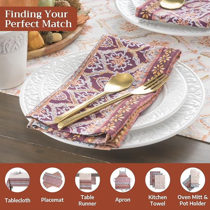 Maison d' Hermine Cloth Napkins Set of 4 Reusable 100% Cotton (20" x 20") | Everyday Square Napkins Cloth Washable Dinner Wedding Restaurant Hotel Kitchen Thanksgiving Christmas - Fair Isle - Image 4