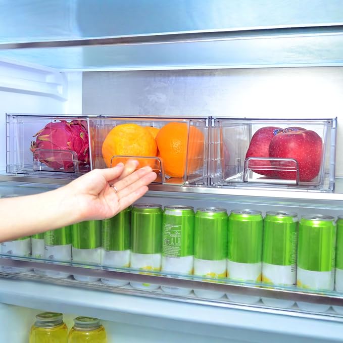 Small Stackable Clear Acrylic Storage Drawers(2 Pack) with Handles,Plastic Organizer Bins for Fridge Bathroom Kitchen Cabinet Pantry Coffee bar Undersink Office Closet Storage Bins - Image 9