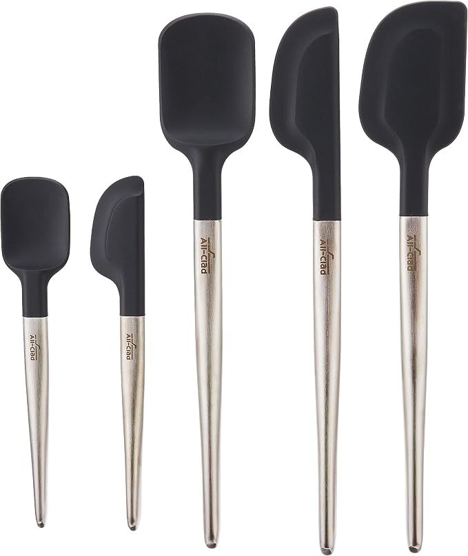 All-Clad Specialty Silicone Kitchen Gadgets 5 Piece Set, Spatulas Kitchen Tools, Kitchen Hacks Black by Unknown