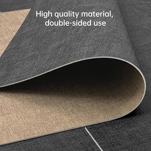 Pack of 6 KitchenBoss Reversible Placemats and Coasters for Table - Black - Non-Slip & Washable - 43 x 30 cm (Grey + Beige) - Image 6