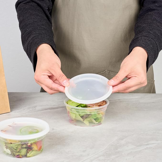 Restaurantware-Asporto 12 Ounce To Go Boxes, 25 Microwavable Round Soup Containers - Clear Plastic Lids Included, Do Not Contain BPA, Clear Plastic Soup Containers, Disposable - Image 5