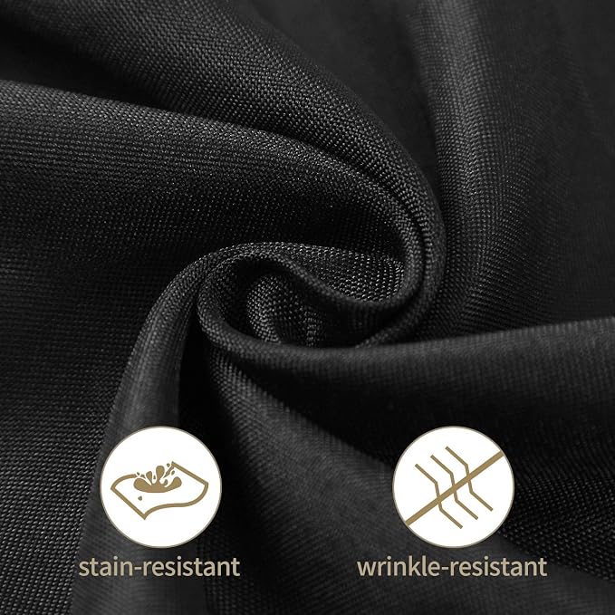 25pcs Polyester Cloth Napkins - 20 x 20 inch Black Dinner Washable Napkins with Hemmed Edges for Restaurant/Wedding/Hotel(25,Black) - Image 2