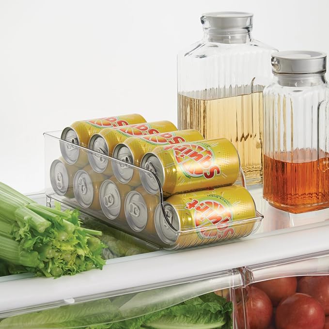 iDesign Soda Can Dispenser | For Refrigerator or Pantry, Clear, Made in USA - Image 3