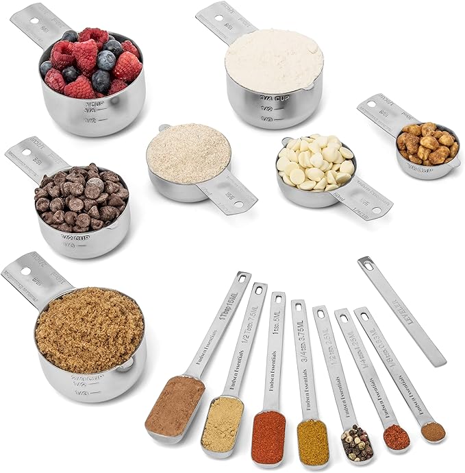 Hudson Essentials Stainless Steel Measuring Cups and Spoons Set (14 Piece Set) - Image 2