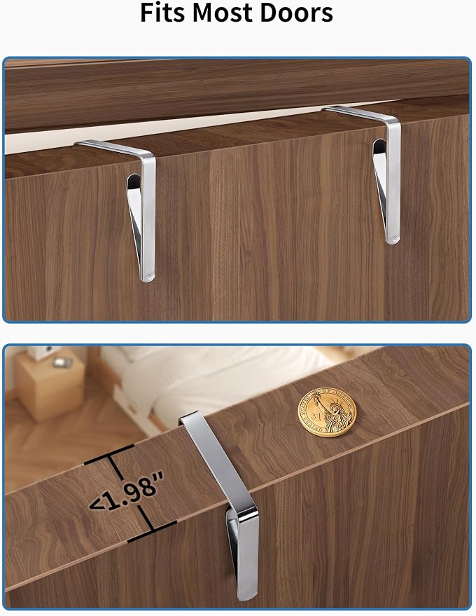 JARLINK Over the Door Organizer for Bedroom, Pantry Bathroom, 5 Shelf Black | Anti-Tilt Design, 44 lb Load Capacity, Hanging Door Organizer with 5 Large Capacity Pockets, Behind Door Storage for Nursery - Image 9