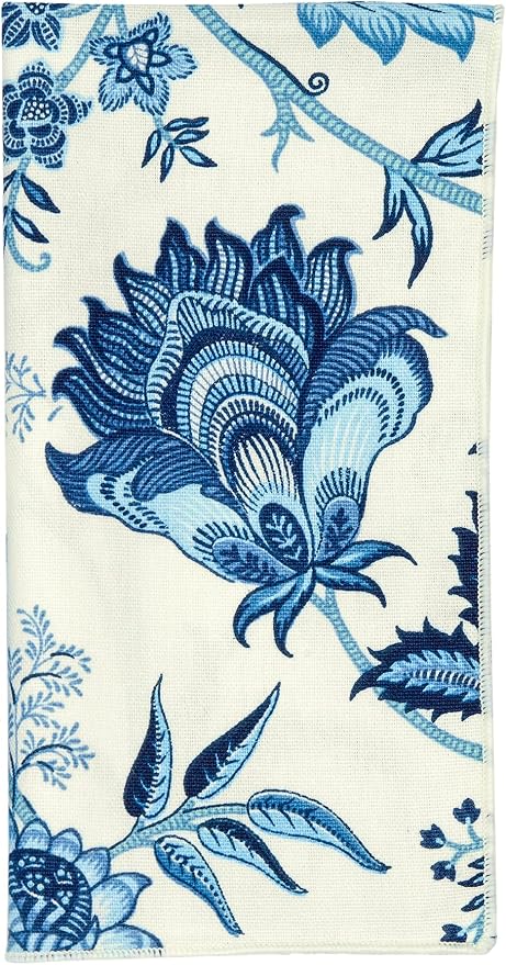 Cloth Napkins for Wedding Reception, Table Decor Linens, Blue Floral Fabric, Use with Tablecloth for Tablescapes, Settings, 18" x 18" Dinner, 100% Cotton, Washable, Soft, Reusable, Set of 4 - Image 4