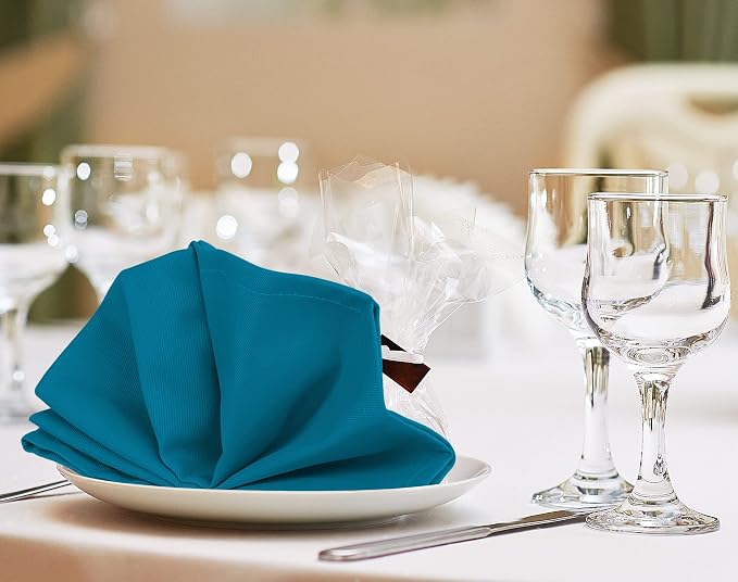 Utopia Kitchen Cotton Blend Teal Cloth Napkins [12 Pack, 18x18 Inch] | Absorbent Washable and Reusable for Dinner, Restaurant, Lunch, Wedding and Hotel - Image 7
