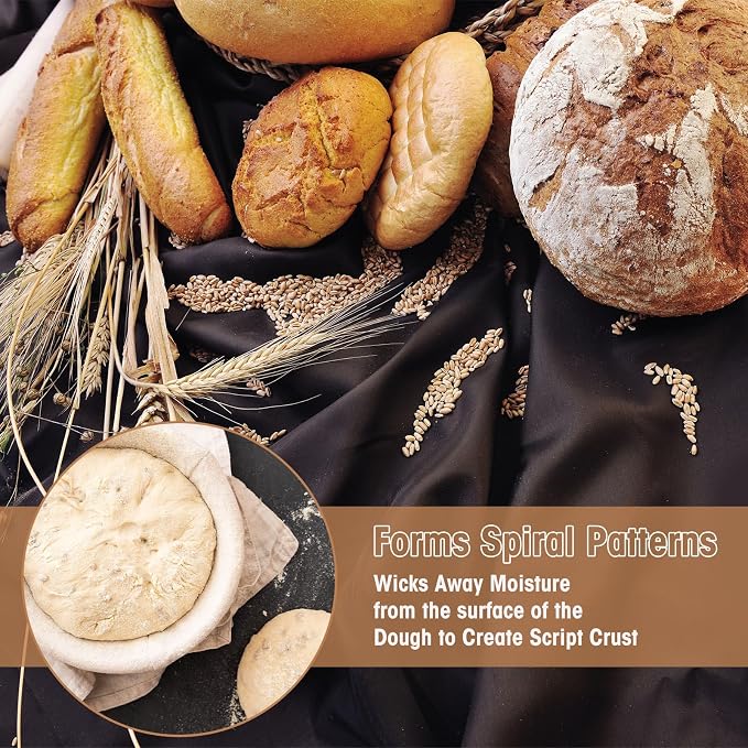 Gejoy 20 Sets Bread Proofing Baskets Bulk Banneton Dough Proofing Bowls Kit with Cloth Liner and Plastic Scraper Sourdough Basket for Home Sourdough Bakers(Round, Oval,9'', 10'') - Image 6