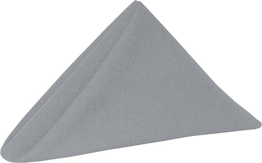 17x17-Inch Cotton-Feel Cloth Napkins, Grey, Set of 120 | Bulk Case of 10 Dozen, Square, 100% Spun Polyester Fabric, MJS-Spun Construction, Cotton-Like Hand, Machine Washable, Silver by UltimateTextile