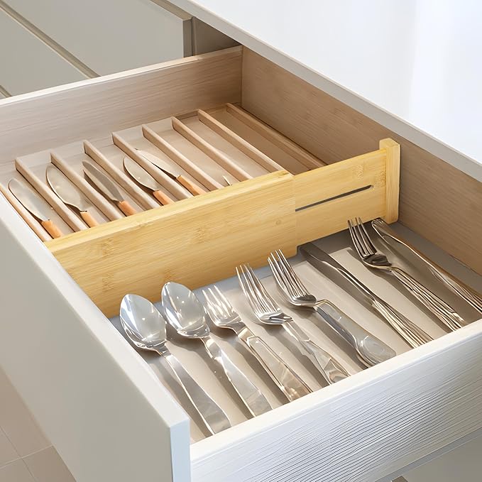 VaeFae 3 Pack Bamboo Drawer Dividers, 4" High Adjustable 11.9-17.1" Clothes Drawer Organizers, Expandable Separators for Bedroom/Bathroom/Kitchen/Office Storage - Image 6