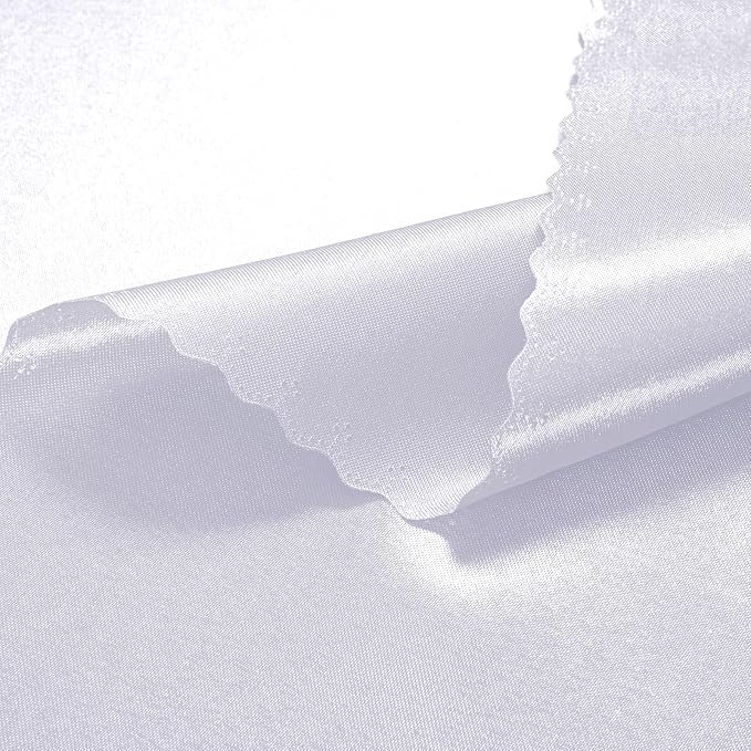 VACVELT 100 Pack White Scalloped Satin Napkins 17x17 Inch Wedding | Scalloped Floral Edges With Silky Smooth Finish, Seamless Design, Machine Washable Wrinkle And Fade Resistant - Image 6