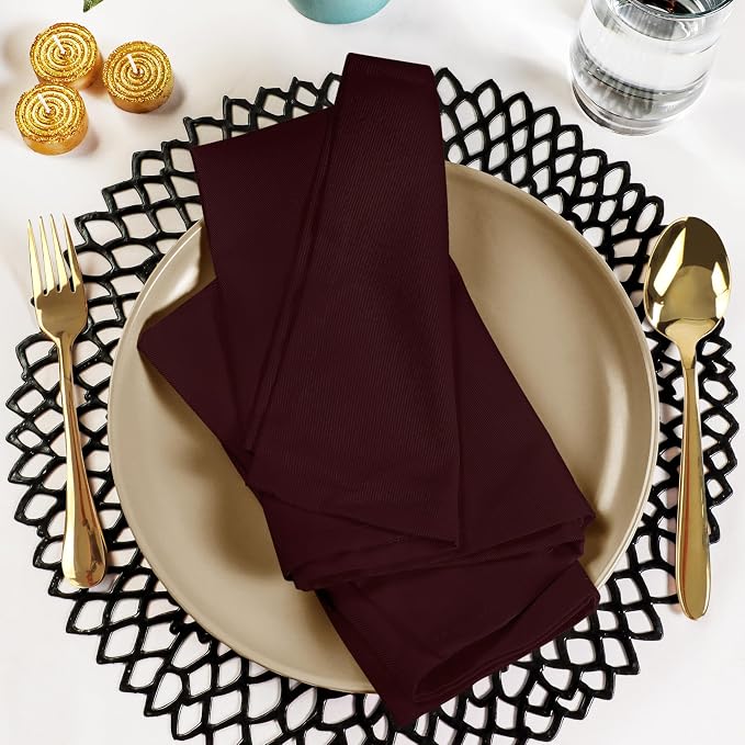 Utopia Kitchen Cotton Blend Burgundy Cloth Napkins [12 Pack, 18x18 Inch] | Absorbent Washable and Reusable for Dinner, Restaurant, Lunch, Wedding and Hotel - Image 8