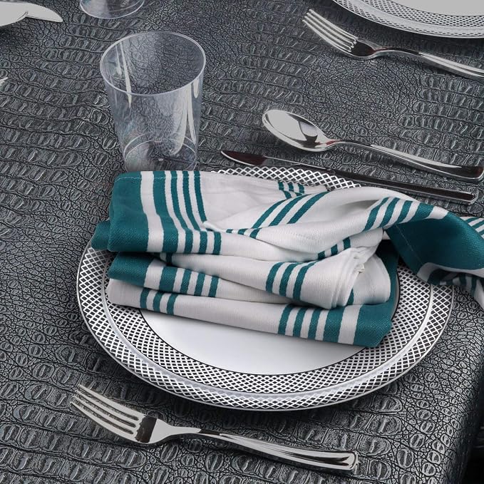 Urban Villa Kitchen Towels Cotton Dish Towels 20”x30” (Set of 6) Teal - Image 5