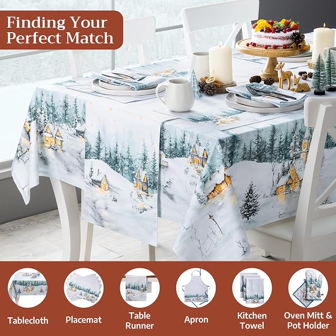 Maison d' Hermine Cloth Napkins Set of 4 Reusable 100% Cotton (20" x 20") | Everyday Square Napkins Cloth Washable Dinner Wedding Restaurant Hotel Kitchen Thanksgiving Christmas - Neige de Noel - Image 4