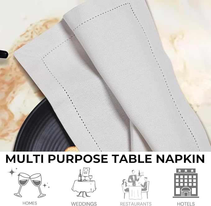 Bedding Craft Cotton Dinner Cloth Napkins Set of 12 – 18x18 Apricot Gelato Moonstruck Hemstitched – Machine Washable Fabric Napkins for Weddings, Baby Showers, Thanksgiving & Gifting - Image 7