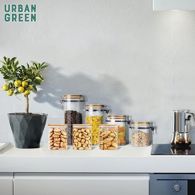Glass Jars with Airtight Lids, Airtight Glass Canisters with Locking Lids, (Bamboo-28oz) - Image 5
